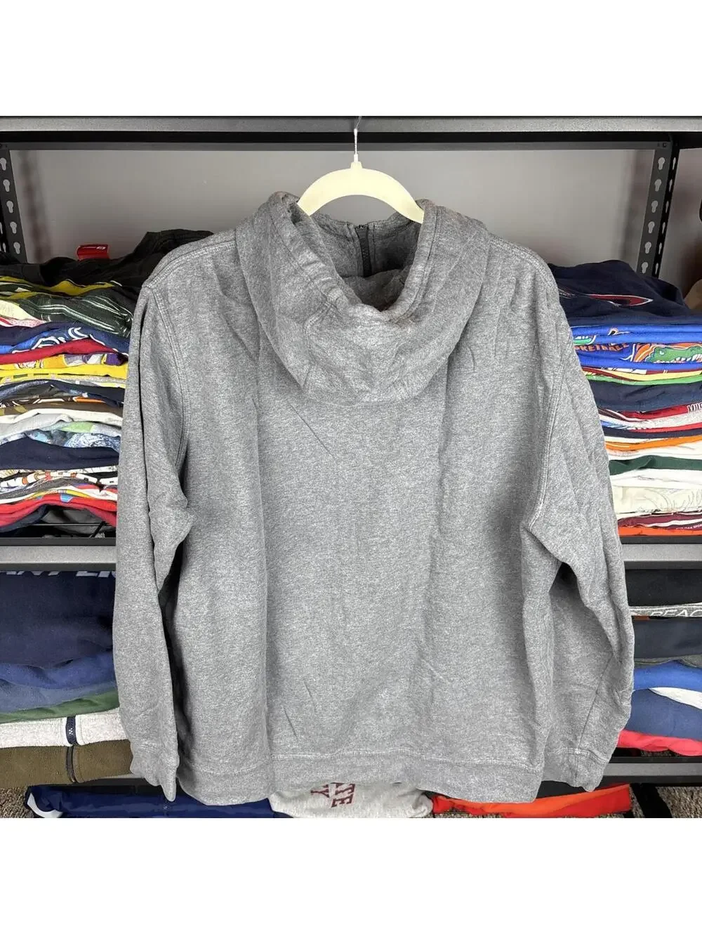 Vintage Y2K Nike Swoosh Full Zip Fleece Hoodie Mens XL Heather Gray
